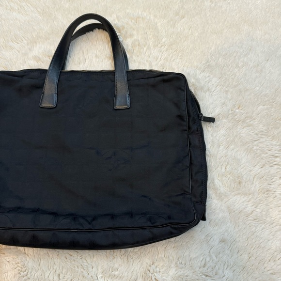 Chanel Logo Black Nylon & Leather Travel Ligne Document or Laptop Bag - Picture 7 of 7